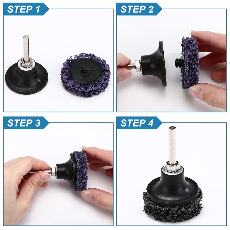 Macarrie 150 Pcs 2 Inch Surface Conditioning Sanding Discs Quick Change Fine Medium Coarse Sanding Pads Die Grinder Accessories for Surface Strip Grind Polish Burr Finish(Diamond) - Image 5